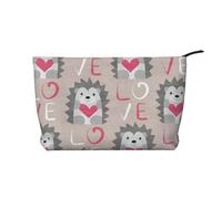 Erizo con Amor de corazón,Neceser de Pana, Neceser de Maquillaje portátil, Neceser de Viaje