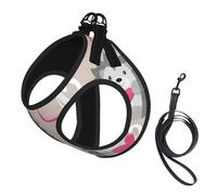 Erizo con corazón de Amor,Arnés para Mascotas, arnés Reflectante Ajustable para Perros,M
