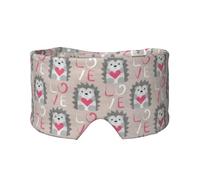 Erizo con corazón de amor,Máscara para ojos con bloqueo de luz y protección ocular completa para dormir, orejeras y ojos.