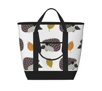 Erizo de hojas de otoño,Bolsas de almuerzo de gran capacidad, bolsa de mano térmica para mujeres, hombres, trabajo, picnic, viajes.