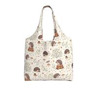 Erizo de pradera,Bolsas de mano reutilizables, bolsas de supermercado, bolso de hombro de lona de gran capacidad