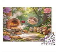 Erizo en Bosque Panadería Puzzle de 1000 Piezas Papel para Adultos Escena de Horneado Juego de Puzzle 1000 Piezas Decoración Relajación Regalo Nan