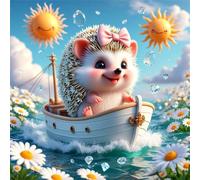 Erizo en Bote de Margaritas Puzzle de 150 Piezas para Adultos, 65x65cm Puzzle Adultos 150 Piezas, Juguetes Desafiantes DIY Puzzles Imposible, Rompecabezas Clásicos para Toda la Familia