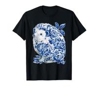 Erizo Floral Vintage con Flores Delft Art Chinoiserie Camiseta