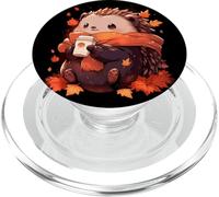 Erizo Hojas de otoño Calabaza Especias Latte Kawaii PopSockets PopGrip para MagSafe