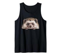 Erizo Lindo Peeking Spiky Animal Lover Camiseta sin Mangas