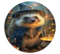 Erizo Mágico Puzzle de 1000 Piezas Redondo Papel Adultos Bosque Fantasía