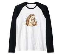 Erizo Mamá Bebé Madre Niño Mamá Amor Camiseta Manga Raglan