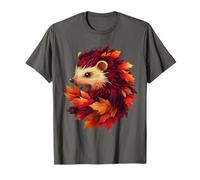 Erizo Otoño Hojas Otoño Naturaleza Amante Lindo Bosque Animal Camiseta