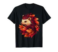 Erizo Otoño Hojas Otoño Naturaleza Amante Lindo Bosque Animal Camiseta