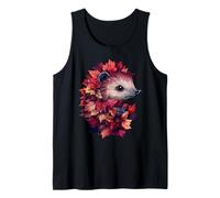Erizo Otoño Hojas Otoño Naturaleza Amante Lindo Bosque Animal Camiseta sin Mangas