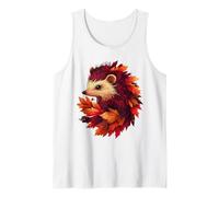 Erizo Otoño Hojas Otoño Naturaleza Amante Lindo Bosque Animal Camiseta sin Mangas