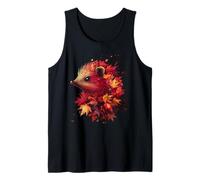 Erizo Otoño Hojas Otoño Naturaleza Amante Lindo Bosque Animal Camiseta sin Mangas