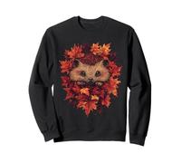 Erizo Otoño Hojas Otoño Naturaleza Amante Lindo Bosque Animal Sudadera