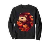 Erizo Otoño Hojas Otoño Naturaleza Amante Lindo Bosque Animal Sudadera