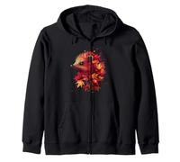 Erizo Otoño Hojas Otoño Naturaleza Amante Lindo Bosque Animal Sudadera con Capucha