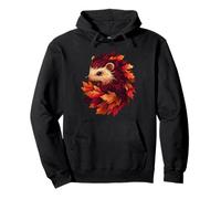 Erizo Otoño Hojas Otoño Naturaleza Amante Lindo Bosque Animal Sudadera con Capucha