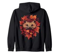 Erizo Otoño Hojas Otoño Naturaleza Amante Lindo Bosque Animal Sudadera con Capucha