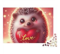 Erizo Puzzle de 1000 Piezas Papel para Adultos Corazón Amor Juego Puzzle Relajación Familia Regalo 52x38cm/1000pcs