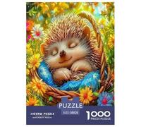 Erizo Rompecabezas Imposible,desafío for Adults Animales de Color de Dibujos Animados Entretenimiento Creativo 1000 Piezas Obra De Arte De Juego De para Adultos Y Niños 38x26cm/1000pcs