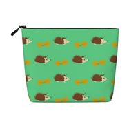 Erizos y Hojas,Neceser de Maquillaje de imitación Lino, Neceser de Viaje portátil