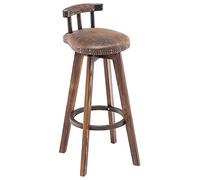 erkebspm Carbonize Solid Wood Chair Company Taburete de Bar con Isla de Cocina con Respaldo ergonómico, reposapiés de Anillo y tapete Antideslizante(Size:73 CM)
