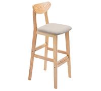 erkebspm Silla con Respaldo de Mariposa de Madera Maciza, Muebles, Taburete de Bar con Isla de Cocina con cojín de Tela y tapete Antideslizante, Altura para Sentarse 73 cm(Color:Caqui)