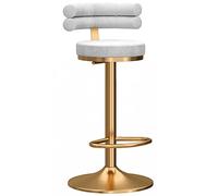 erkebspm Silla De Bar Moderna Maquinaria Taburetes De Bar Ajustables Elevadores Giratorios para Taburetes De Recepción De Oficina En Casa con Asiento De Terciopelo, Reposapiés Y Chasis, Altura 65-80