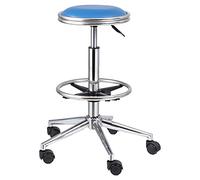 erkebspm Taburete De Bar Antiestático Línea De Montaje De Taller Escolar Silla Giratoria con Reposapiés Y Ruedas, Ajuste De Elevación 60-80 Cm(Color:Azul)