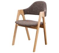 erkebspm Taburetes de Madera Maciza, Barra Simple, cojín y Respaldo de Tela de Lino y algodón, Silla de salón, cafetería, Sala de Estar, Comedor, 52x52x82cm