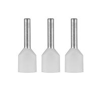 ERKO 100 piezas de terminales tubulares dobles, 0,5 mm², longitud de 8 mm, terminales profesionales de cobre galvanizado con aislamiento de poliamida
