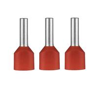 ERKO 100 piezas de terminales tubulares dobles, 1 mm², longitud de 8 mm, terminales profesionales de cobre galvanizado con aislamiento de poliamida