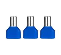 ERKO 100 piezas de terminales tubulares dobles, 16 mm², longitud de 14 mm, terminales profesionales de cobre galvanizado con aislamiento de poliamida