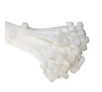 ERKO 100 unidades de bridas para cables profesionales 300 x 7,6 mm soporte para cables Soporte de brida para cables en blanco, resistente a temperatura.