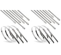 ERKO Bridas Metalicas Inoxidables 300 x 4,6 mm 100 unidades Bridas de acero inoxidable multiusos, profesionales, resistentes a los rayos UV, resistencia a la tracción hasta 190 kg (Paquete de 2)