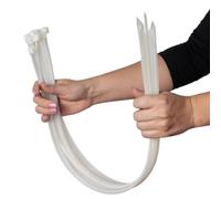ERKO Bridas para Cables Blanco 550 x 9,0 mm 100 piezas Ultra fuertes 80 kg de resistencia a la tracción, Largo, Resistente a temperatura, Para Oficina, Hogar, Exteriores