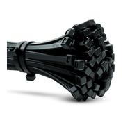 ERKO Bridas para Cables Negro 300 x 7,6 mm 100 piezas Ultra fuertes 54 kg de resistencia a la tracción, Resistente a temperatura, Para Oficina, Hogar, Exteriores