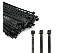ERKO Bridas Plastico Negro 200 x 2,5 mm 100 unidades, soporte para cables, Resistente a temperatura, Para Oficina, Hogar, Exteriores, al jardín