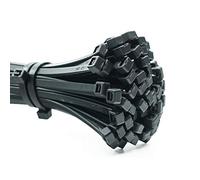 ERKO Bridas Plastico Negro 300 x 4,8 mm 100 unidades soporte para cables, Resistente a temperatura, Para Oficina, Hogar, Exteriores, al jardín