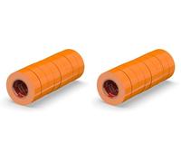 ERKO Cinta aislante 19mm x 20m naranja 8 piezas, adhesiva para instalaciones eléctricas PVC, para aislar y reparar cables eléctricos, extrafuerte, agrupar cables (Paquete de 2)