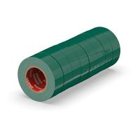 ERKO Cinta aislante 19mm x 20m verde 8 piezas, adhesiva para instalaciones eléctricas PVC, para aislar y reparar cables eléctricos, extrafuerte, agrupar cables