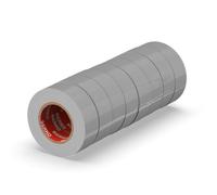 ERKO Cinta aislante Gris 8 piezas 19mm x 20m adhesiva para instalaciones eléctricas PVC, para aislar y reparar cables eléctricos, extrafuerte, para electricistas