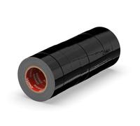ERKO Cinta aislante Negra 19mm x 20m 8 piezas, adhesiva para instalaciones eléctricas PVC, para aislar y reparar cables eléctricos, extrafuerte, agrupar cables