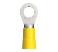 ERKO Terminales de anillo para cables eléctricos para tornillo M6 y sección de cable 4 ÷ 6mm² 100 piezas, con aislamiento de poliamida, de cobre estañado galvánico, Fabricados según DIN 46234