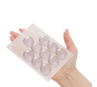 ERKO Tope puerta pared transparente autoadhesivo 10 piezas para tope puerta, protección picaporte, tope picaporte, 40mm x 40mm x 8mm, organización de la casa