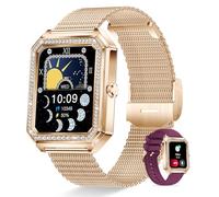 Erkwei Reloj Inteligente Mujer con Llamadas 1.59" Smartwatch Mujer para Android iOS Pulsera Actividad Podómetro Frecuencia Cardíaca Sueño Oxígeno en Sangre Seguimiento Menstrual Asistente de Voz