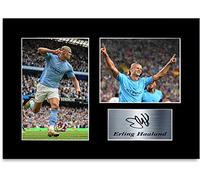 Erling Haaland Manchester City Player A4 - Soporte para foto con autógrafo firmado
