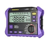 Ermenrich Ping ET50 Comprobador Aislamiento Digital, Megóhmetro 100/250/500/1000/2500V, Medidor Resistencia 0 a 200GΩ, Voltaje AC/DC, Continuidad, DAR PI, Temporizador, Memoria y Linterna