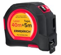 Ermenrich Reel SLR545 PRO Medidor Láser con Cinta Digital 40M Medición de Longitud Área Volumen Pantalla LCD Función Memoria Unidades en Pulgadas, Pies, Metros para Hogar y Construcción Negro