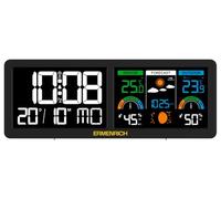 Ermenrich Report WR70 - Estación meteorológica digital, 2 pantallas, temperatura, humedad, presión atmosférica, fase lunar, despertador, previsión meteorológica, sensor inalámbrico, pantalla LCD
